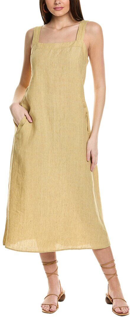 EILEEN FISHER Linen Tank Dress Yellow xs