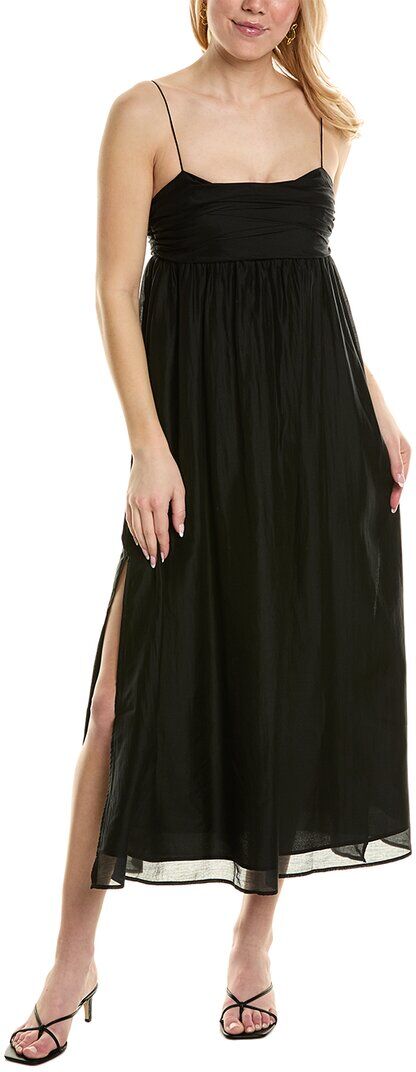 REVERIEE Babydoll Midi Dress Black M