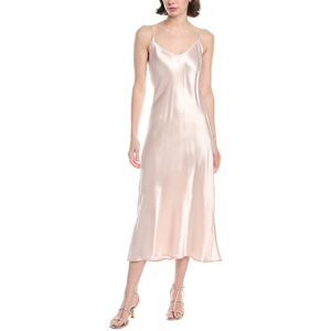 Enza Costa Solid Bias Cut Satin Maxi Dress Beige 2