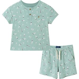 Andy & Evan Washed Surfboard Henley & Matching Short Set Green 6/9M Andy & Evan Washed Surfboard Henley & Matching Short Set Green 6/9M