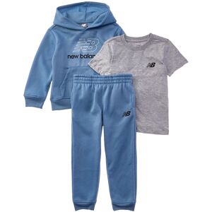 New Balance 3pc Fleece Hoodie, T-Shirt & Jogger Set Blue 2T New Balance 3pc Fleece Hoodie, T-Shirt & Jogger Set Blue 2T