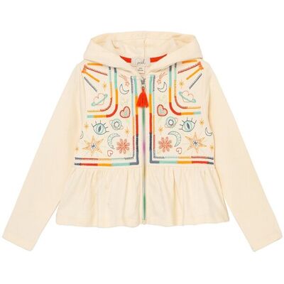 PEEK Zen Embroidered Zip-Up Hoodie White 2T PEEK Zen Embroidered Zip-Up Hoodie White 2T