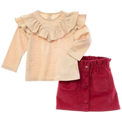 Chlo 2pc Top & Skirt Set Beige 12M Chlo 2pc Top & Skirt Set Beige 12M