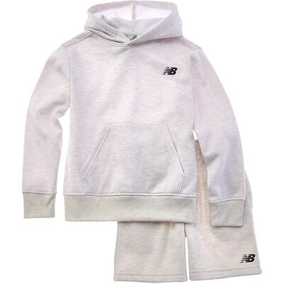 New Balance 2pc Fleece Hoodie & Short Set Brown 12 New Balance 2pc Fleece Hoodie & Short Set Brown 12