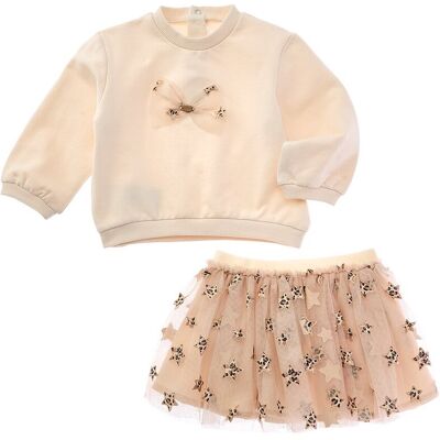 Mayoral 2pc Newborn Tulle Skirt & Sweatshirt Set Beige 6M-9M Mayoral 2pc Newborn Tulle Skirt & Sweatshirt Set Beige 6M-9M