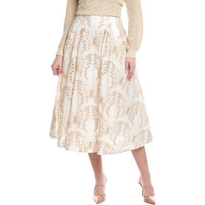 Milly Butterfly Eyelet A-Line Skirt White 8 Milly Butterfly Eyelet A-Line Skirt White 8