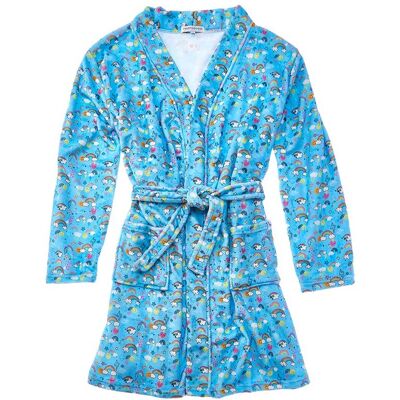 PREPPY GOOSE Plush Bathrobe Blue 14/16 PREPPY GOOSE Plush Bathrobe Blue 14/16