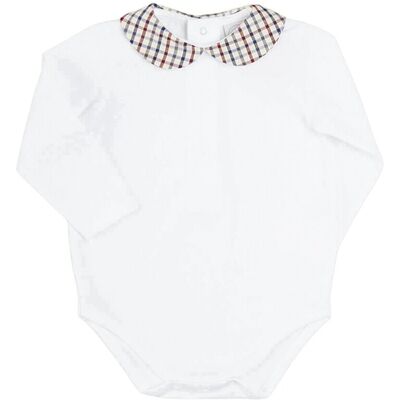 Pepa London Check Peter Pan Collar Bodysuit Beige 1M Pepa London Check Peter Pan Collar Bodysuit Beige 1M