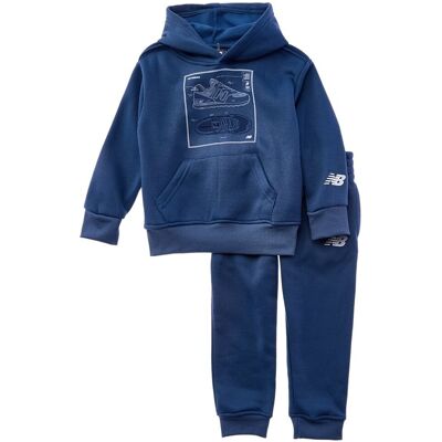 New Balance 2pc Fleece Hoodie & Jogger Set Blue 4T New Balance 2pc Fleece Hoodie & Jogger Set Blue 4T