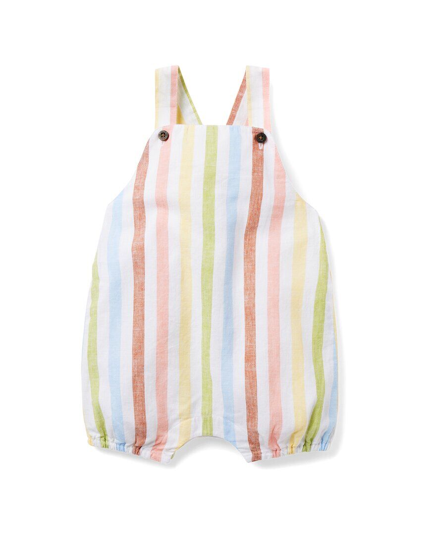 Janie and Jack Baby Striped Linen-Blend Overall NoColor 1218