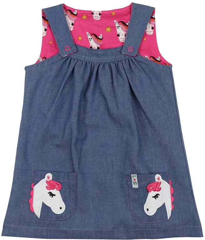 Lilly and Sid Reversible Horse/Denim Dress NoColor 12-18 Months