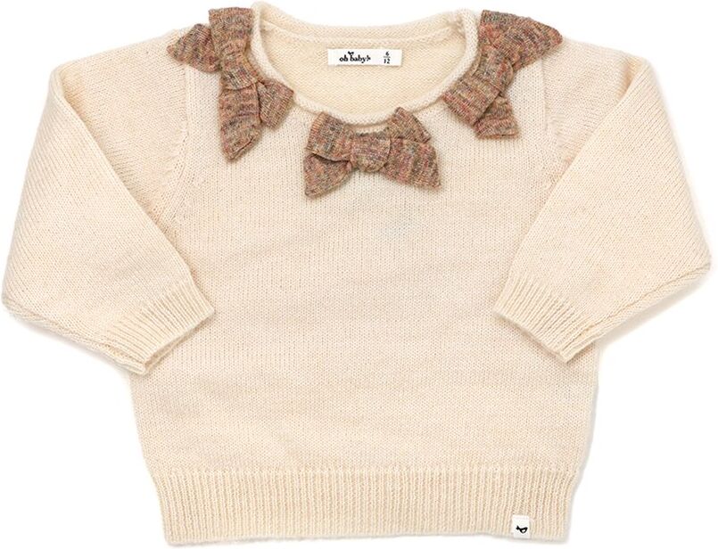 oh baby! Scandi Bow Wool-Blend Sweater NoColor 12-18