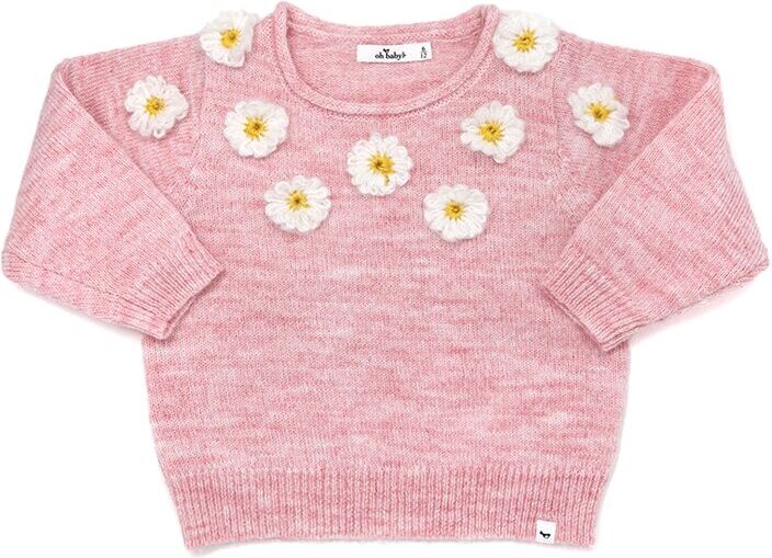 oh baby! Scandi Flower Wool-Blend Sweater NoColor 12-18