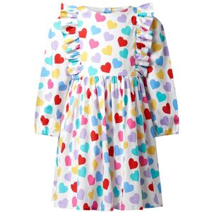 Rachel Riley Confetti Heart Frill Dress White 7Y