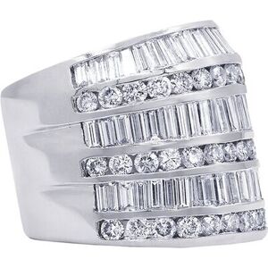 Diana M. Fine Jewelry 18K 6.00 ct. tw. Diamond Half-Set Ring NoColor 7