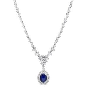 Rina Limor 14K 3.05 ct. tw. Diamond & Blue Sapphire Halo Necklace NoColor NoSize