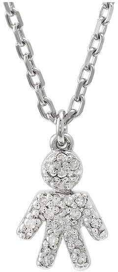 Diamond Select Cuts Silver 0.05 ct. tw. Diamond Baby Boy Necklace NoColor NoSize