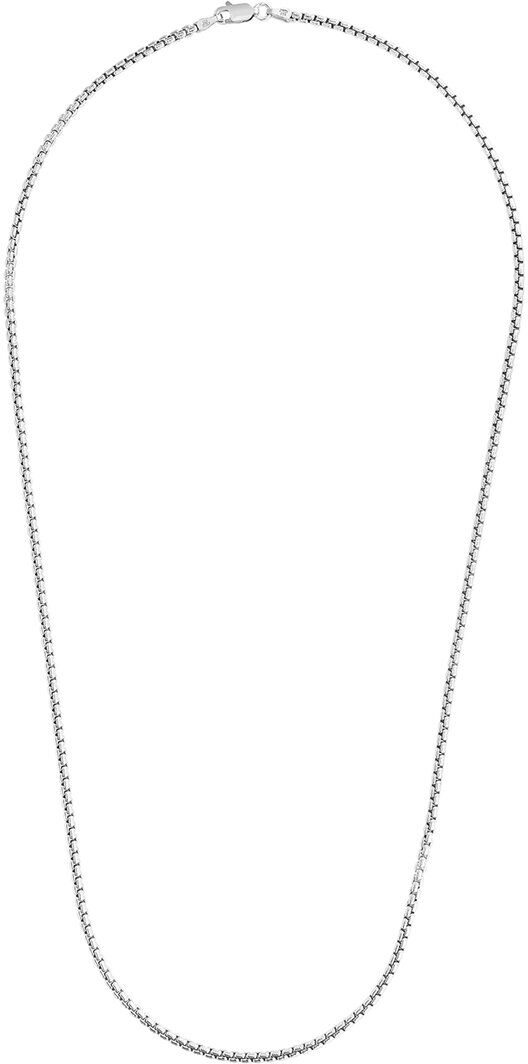 Italian Silver Round Box Chain Necklace NoColor NoSize