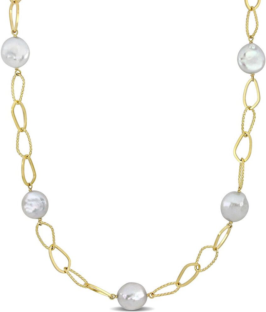 Rina Limor 18K Over Silver 14-15mm Pearl Coin Necklace NoColor NoSize