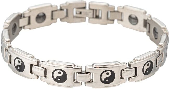 Eye Candy LA Titanium Yin and Yang Chain Bracelet NoColor NoSize