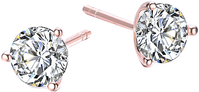 Genevive 14K Rose Gold Vermeil CZ Stud Earrings NoColor NoSize