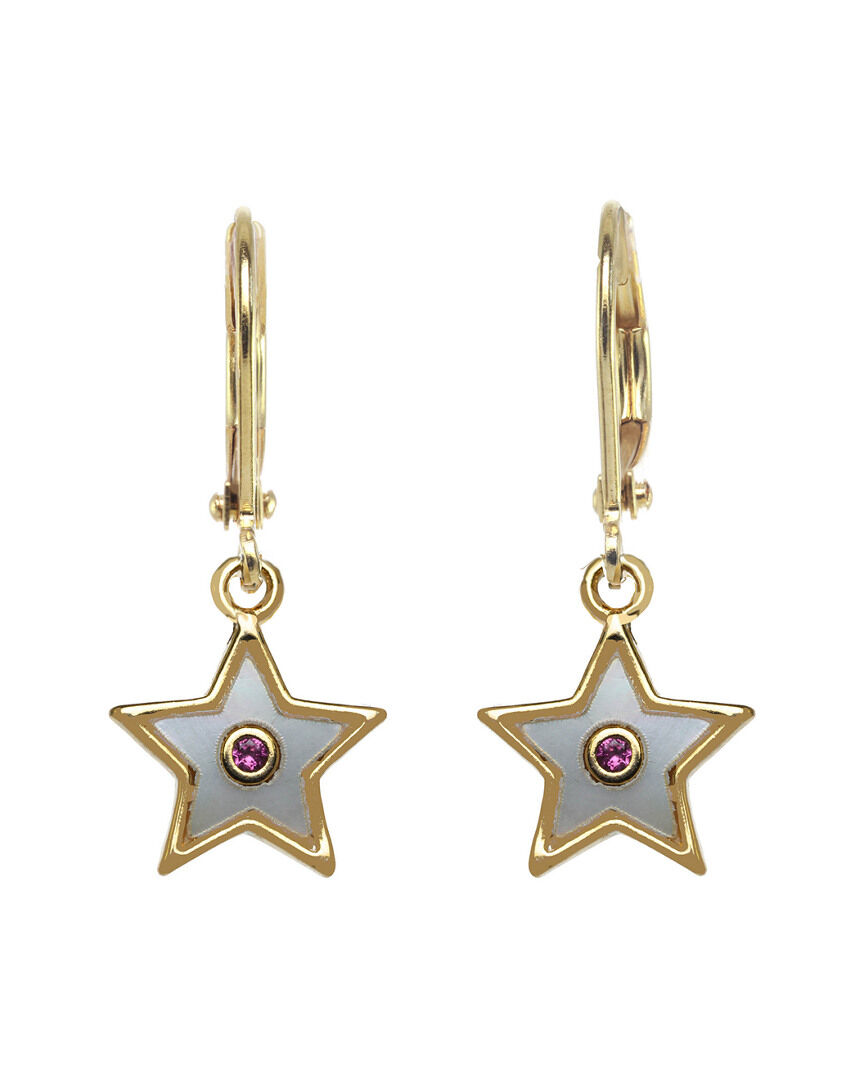 Rachel Reinhardt Gold Filled CZ & Enamel Star Earrings NoColor NoSize