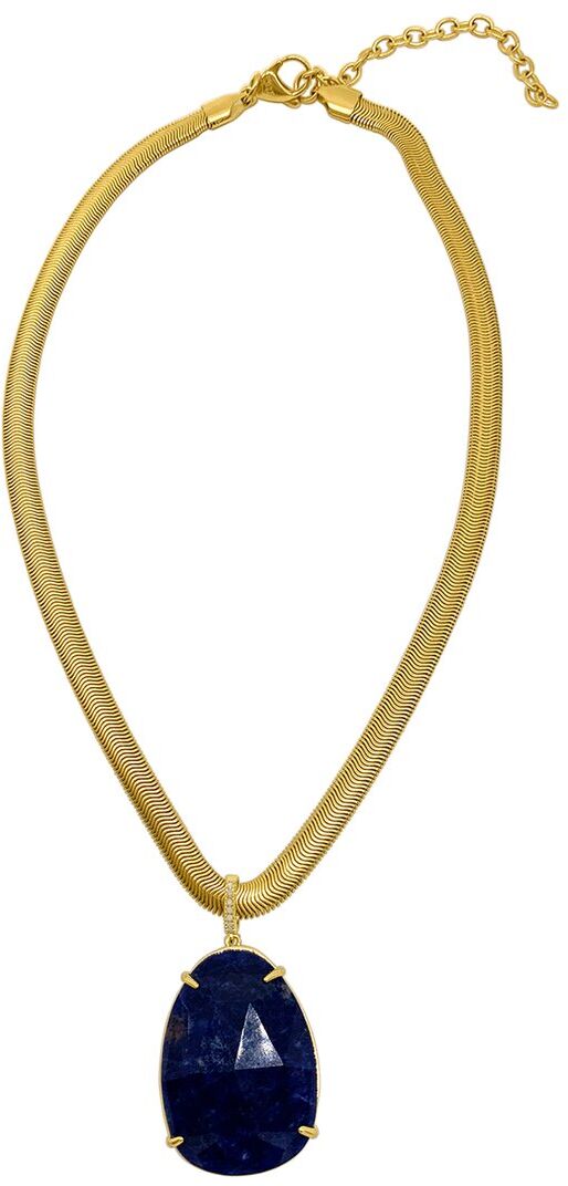 ADORNIA Fine Jewelry 14K Over Silver 26.10 ct. tw. Diamond & Sapphire Snake Chain Necklace NoColor NoSize