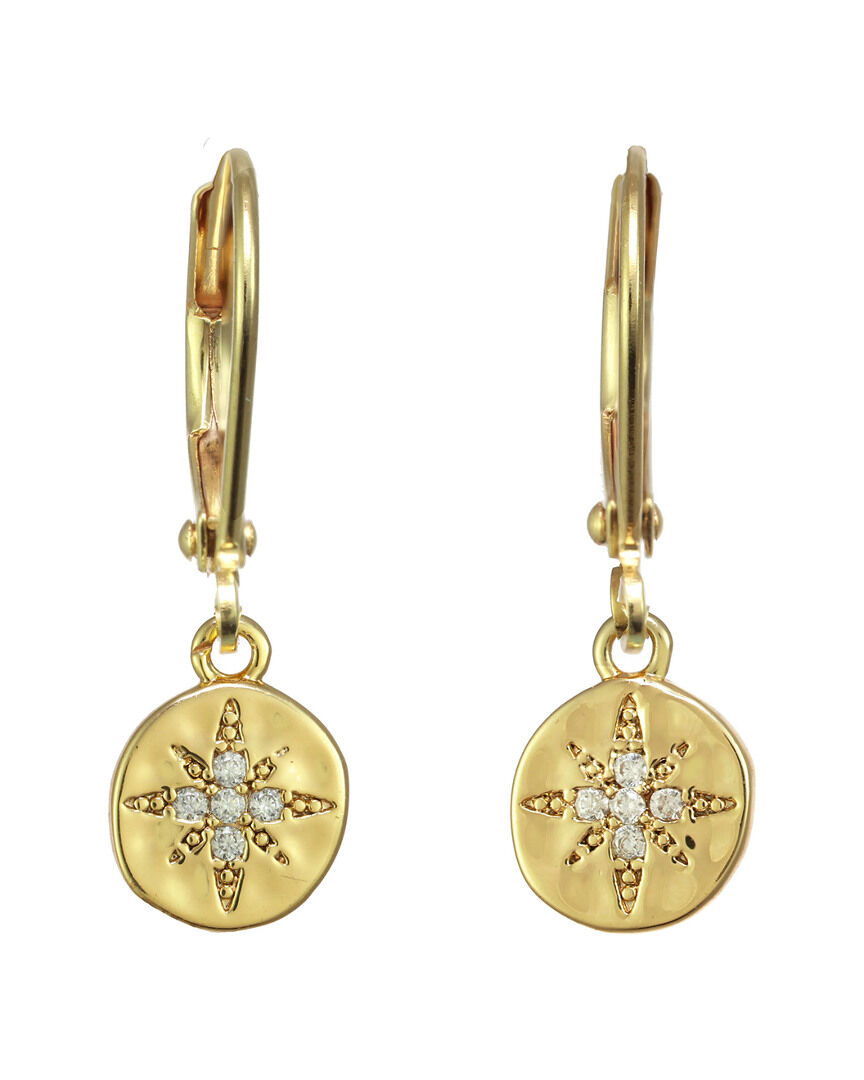 Rachel Reinhardt 14K Gold Filled CZ Hammered Disc Earrings NoColor NoSize