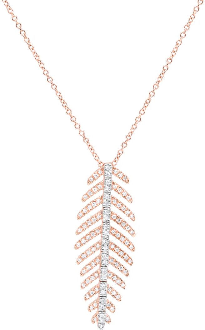 Diana M. Fine Jewelry 14K Rose Gold 0.26 ct. tw. Diamond Fish Spine Pendant Necklace NoColor NoSize