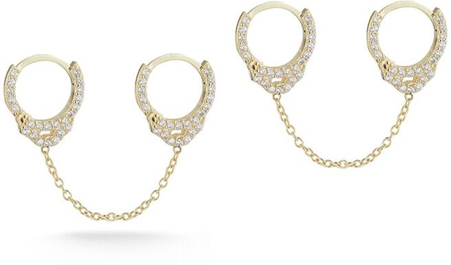 Glaze Jewelry 14K Over Silver CZ Double Piercing Handcuff Earrings NoColor NoSize