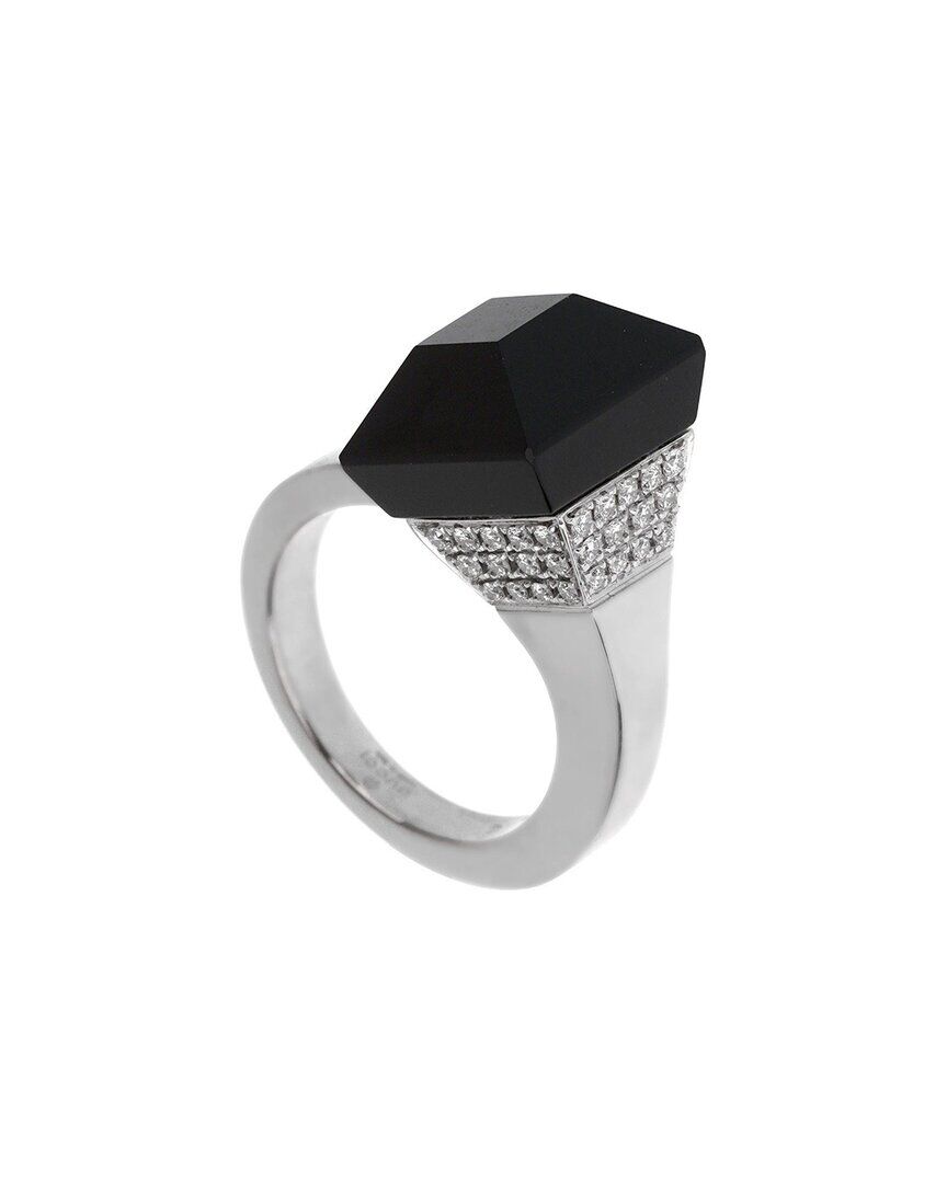 Gucci 18K 0.50 ct. tw. Diamond & Onyx Chiodo Ring (Authentic Pre-Owned) NoColor 5.5