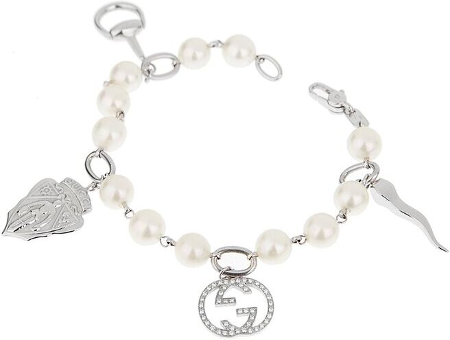 Gucci 18K 0.80 ct. tw. Diamond Pearl GG Charm Bracelet (Authentic Pre-Owned) NoColor NoSize