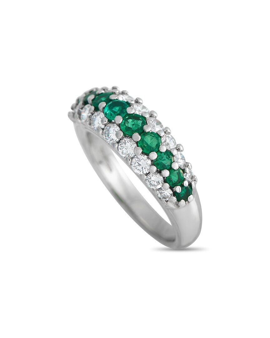 Tiffany & Co. Platinum 1.70 ct. tw. Diamond & Emerald Ring (Authentic Pre-Owned) NoColor 6.25