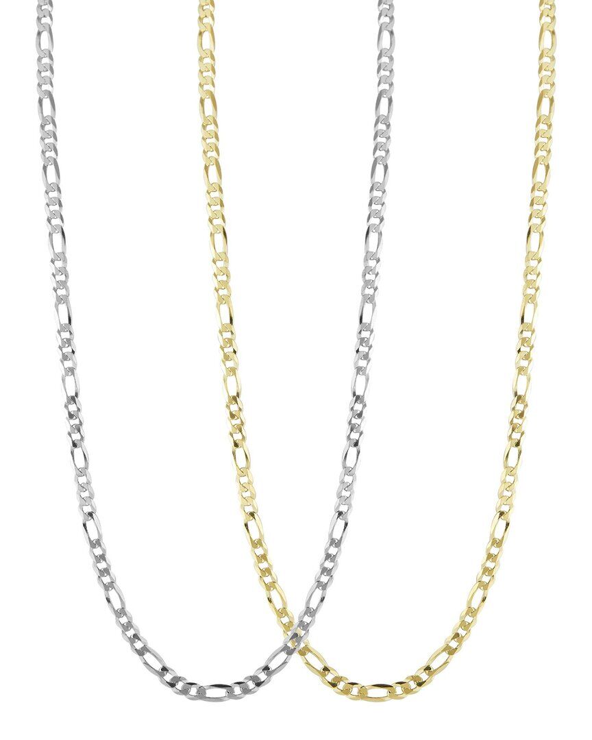 Glaze Jewelry Silver Figaro Necklace Set NoColor NoSize