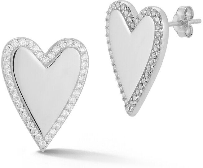 Glaze Jewelry Silver Heart Studs NoColor NoSize