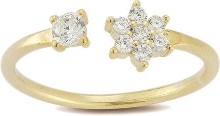 Glaze Jewelry 14K Over Silver CZ Flower Ring NoColor 8