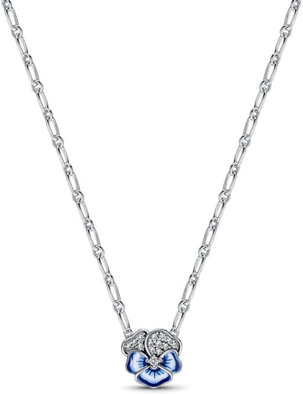 Pandora Moments Silver CZ Pansy Necklace NoColor NoSize