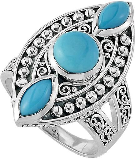 Samuel B. Silver 1.57 ct. tw. Sleeping Beauty Turquoise Split Shank Ring NoColor 8