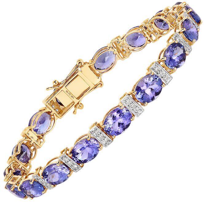 Diana M. Fine Jewelry 14K 20.26 ct. tw. Diamond & Tanzanite Tennis Bracelet NoColor NoSize