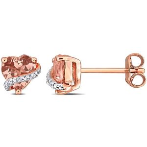 Rina Limor Silver 1.32 ct. tw. Diamond & Morganite Earrings NoColor NoSize