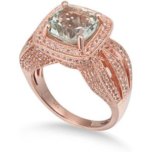 Suzy Levian Rosed Silver 4.90 ct. tw. Gemstone Statement Ring Gold 6