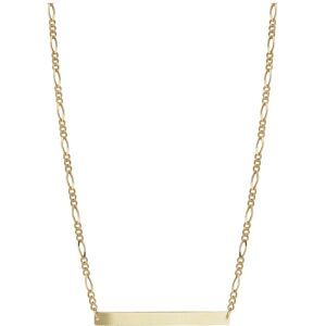 14K Italian Gold Figaro Chain Bar Necklace NoColor NoSize