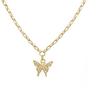 Rachel Reinhardt 14K Over Silver CZ Butterfly Pendant Necklace NoColor NoSize