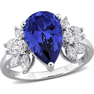 Rina Limor 18K 4.84 ct. tw. Lab-Grown Diamond & Lab-Grown Sapphire Floral Ring NoColor 6
