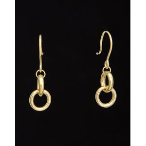 Italian Gold 14K Double Circles Dangle Earrings NoColor NoSize