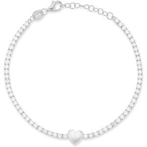 Glaze Jewelry Silver CZ Heart Tennis Bracelet NoColor NoSize