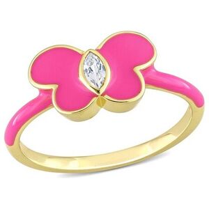 Rina Limor Gold Over Silver 0.13 ct. tw. Sapphire Enamel Butterfly Ring NoColor 6