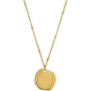 Savvy Cie 18K Plated Coin Initial Necklace NoColor w