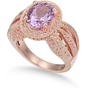 Suzy Levian Rosed Silver 4.52 ct. tw. Gemstone Statement Ring Gold 5