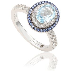 Suzy Levian Silver 0.02 ct. tw. Diamond & Gemstone Ring NoColor 8.5